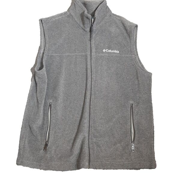 Columbia Other - Columbia Fleece Vest Mens Large Gray Full Zip Up Vest Pockets Outdoor Gorpcore